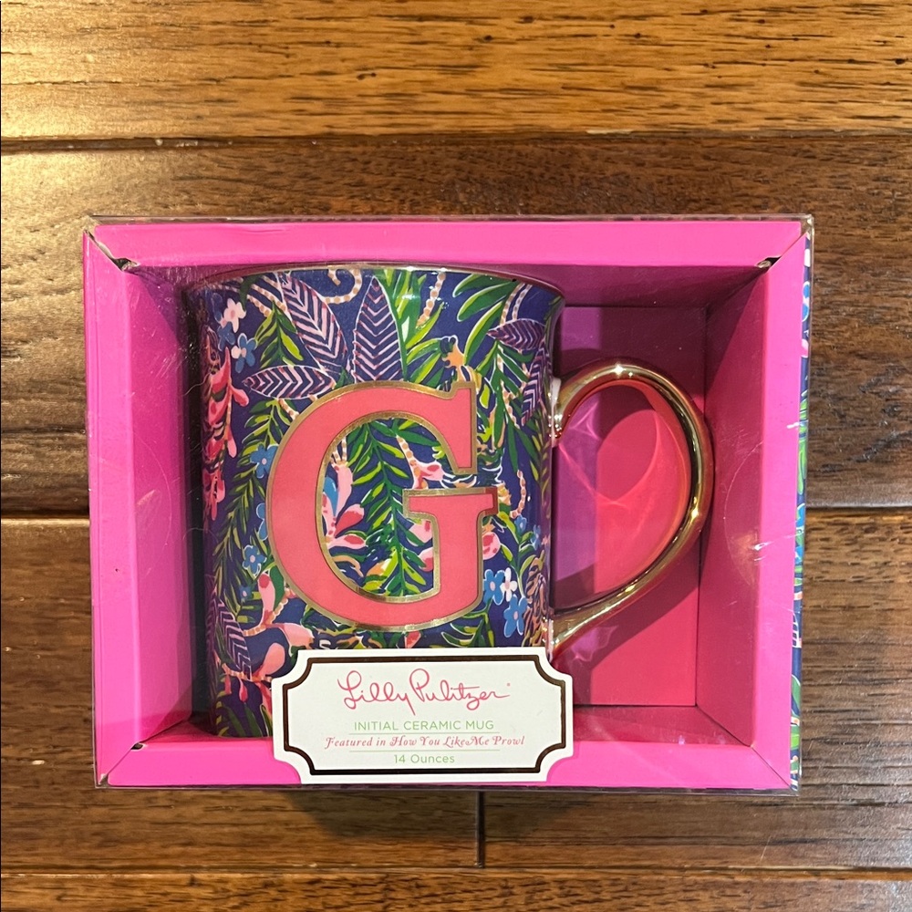 NWT Lilly Pulitzer Initial Ceramic Mug “G” - Picture 2 of 5
